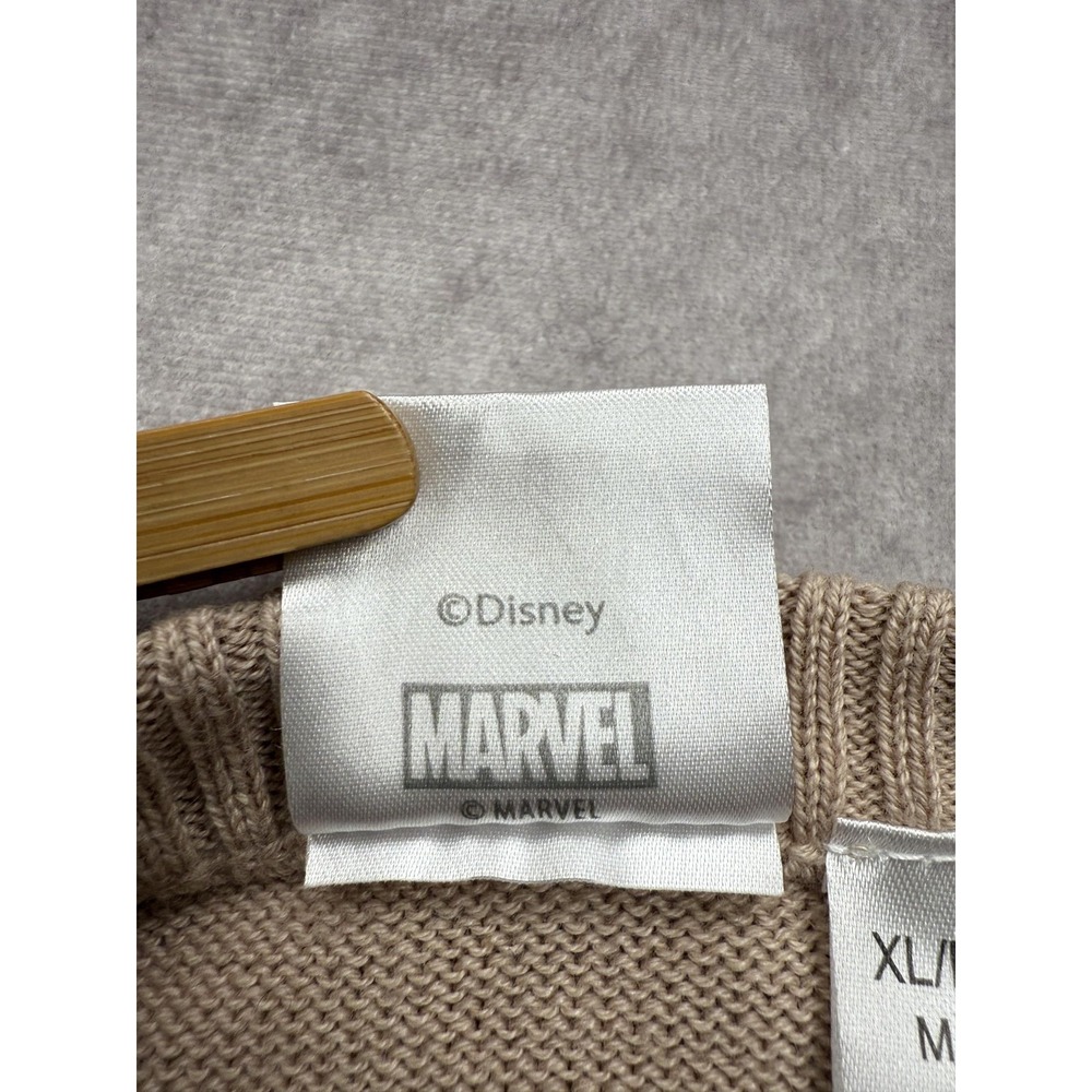 Disney Marvel Sweater WomensXL Beige Knit Spider Man Beast Holiday Crewneck 2023 - Picture 15 of 16